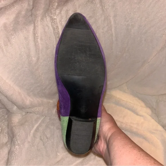 Colorful Suede Patchwork Boots - Picture 5 of 7